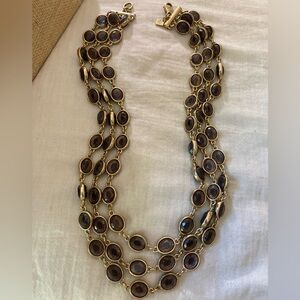 Banana Republic Multi Chain with Bezel Stones Statement Necklace‎